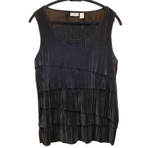 Chico's Easy Wear - Women's Size 1 - Scoop Neck Ruffle Tank Top